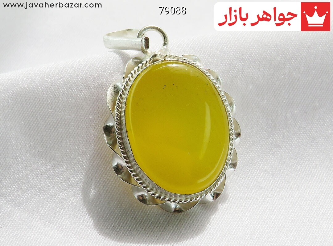 گردنبند نقره عقیق زرد دست ساز [شرف الشمس]